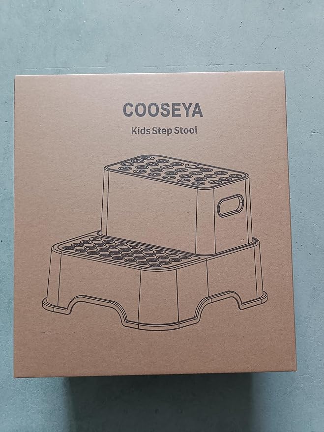 COOSEYA 2 Step Stools for Kids,Toddler Step Stool for Bathroom Sink,No-Slip Double up Stepping for Toddlers Bathroom, Multifunctional Toilet Potty Stool for Kids,Toilet Potty Training(2 Packs)（Pink）