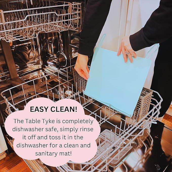 The Table Tyke Silicone Placemats for Toddlers with Patented Edge Bumper | Kids Placemats Non Slip Travel Ready | Baby Placemat BPA Free for Restaurant Dining Table | Slate Grey