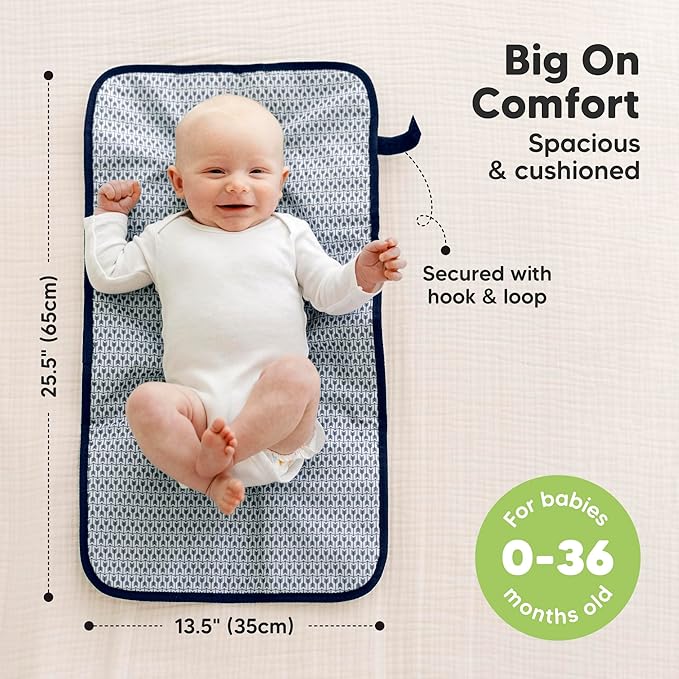 KeaBabies Portable Diaper Changing Pad, Easy Wipe Clean - Foldable Waterproof Baby Changing Mat for Diaper Bag, Compact, Lightweight, 25x13 Newborn, Infant, Baby Changer Travel Essential (Planets)