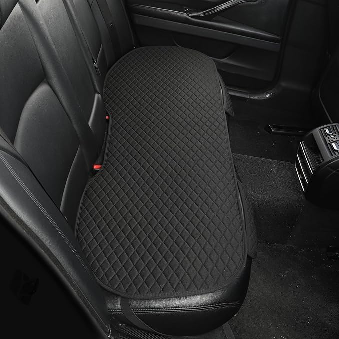 West Llama Linen Car Seat Covers,Bottom Seat Covers for Cars Include 1 Rear Bench Cover Universal Fits 90% Vehicles,SUVs,Cars,Sedans,Black