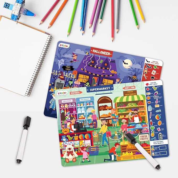 Preschool Learning Activity - Search N Spot Educational Game, Perfect for Kids, Toddlers Who Love Toys, Art and Craft Activities, Gifts for Girls and Boys Ages 4+