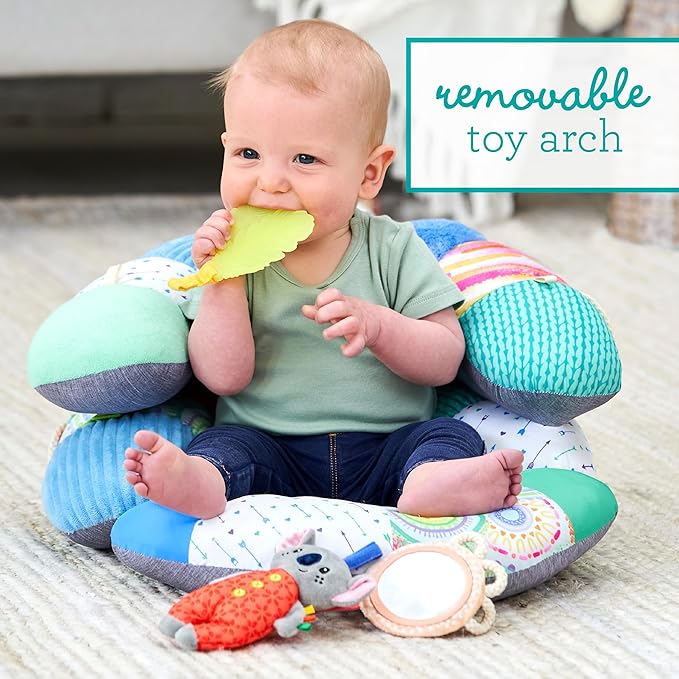 Infantino 3-in-1 Tummy Time & Seated Support & Mini Gym, Baby Floor Seat for Tummy Time & Early Sitting, Soft, Supportive, Engaging Toys, Koala
