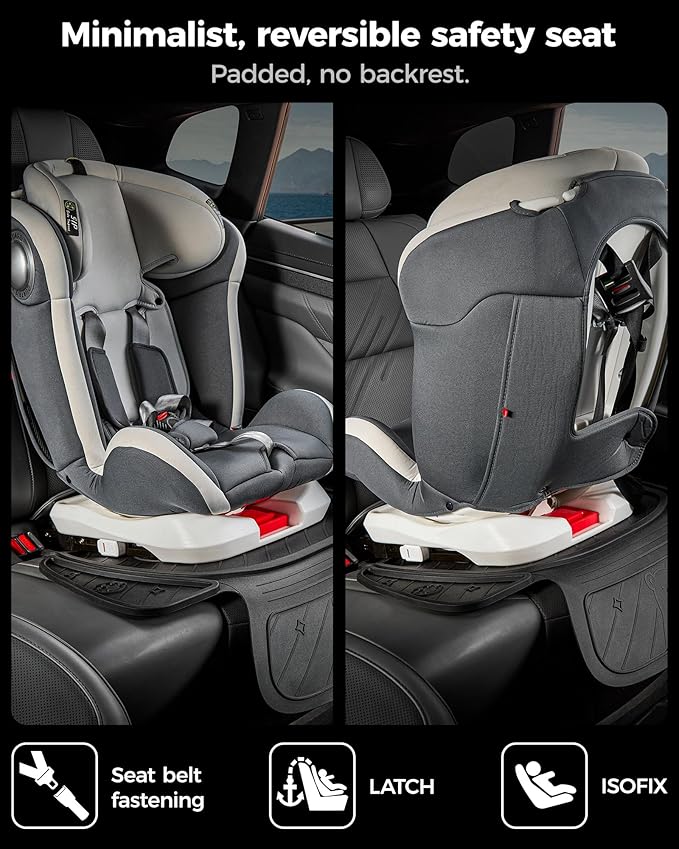 3W Car Seat Protector for Child car seat，TPE All Weather Heavy Duty Car Accessories, Applicable to All Models, Bear Baby Model, Black