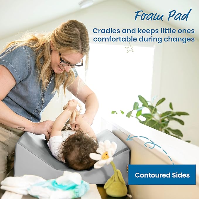 ECR4Kids SoftZone Baby Changing Pad, Contoured, Grey/Light Grey