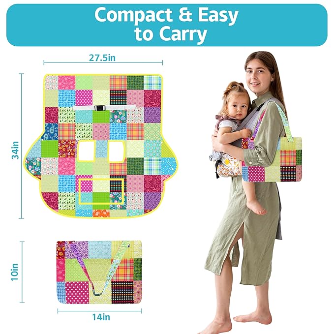 Shopping Cart Cover for Baby,2-in-1 Baby Cart Covers with Portable Cloth Bag Cart Seat Pad for Babies Grocery Cushion Cover Restaurant,Suitable for All Supermarkets and Restaurants