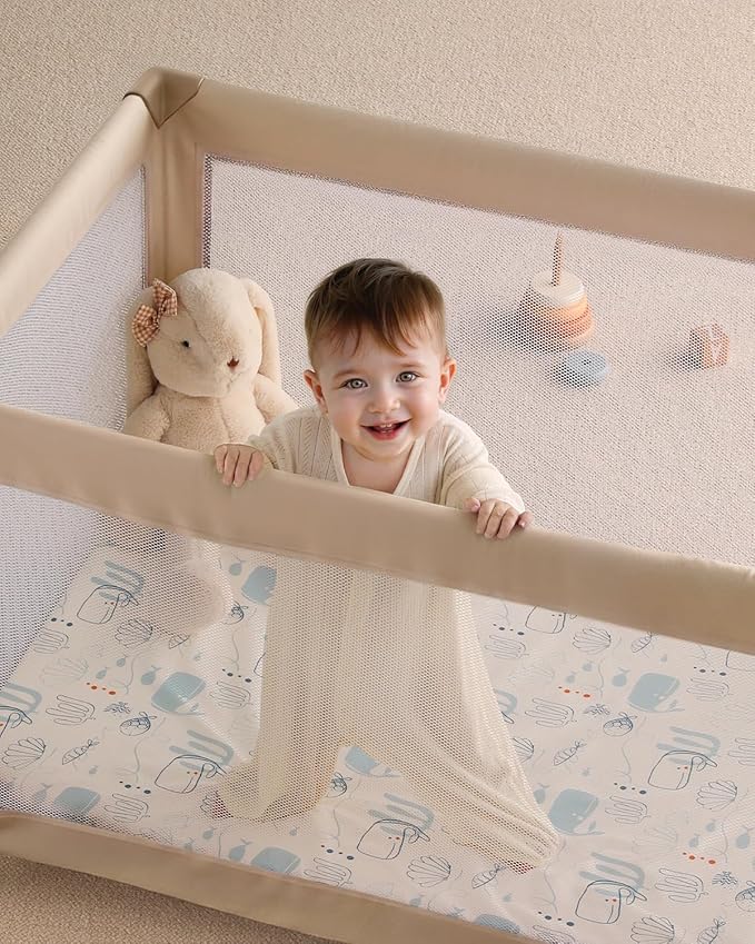 Yoofoss Baby Pack and Play Sheets 2 Pack for Boys and Girls - 38x26 Mini Crib Sheets Fitted Neutral Compatible with Graco Pack n Play Mattress,Ultra Soft Breathable Microfiber Underwater World