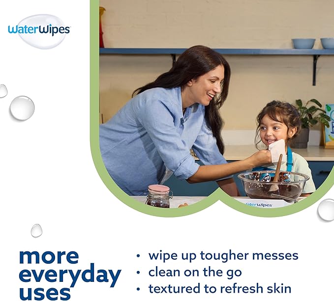 WaterWipes Sensitive+ Baby & Toddler Wipes, 3-In-1 Cleans, Cares, Protects, 99.9% Water, Textured Clean, Unscented & Hypoallergenic, 540 Count (Pack of 9)