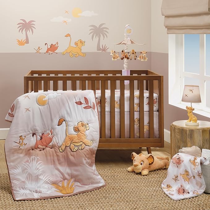 Lambs & Ivy Disney Baby Lion King Safari Fitted Crib Sheet - White