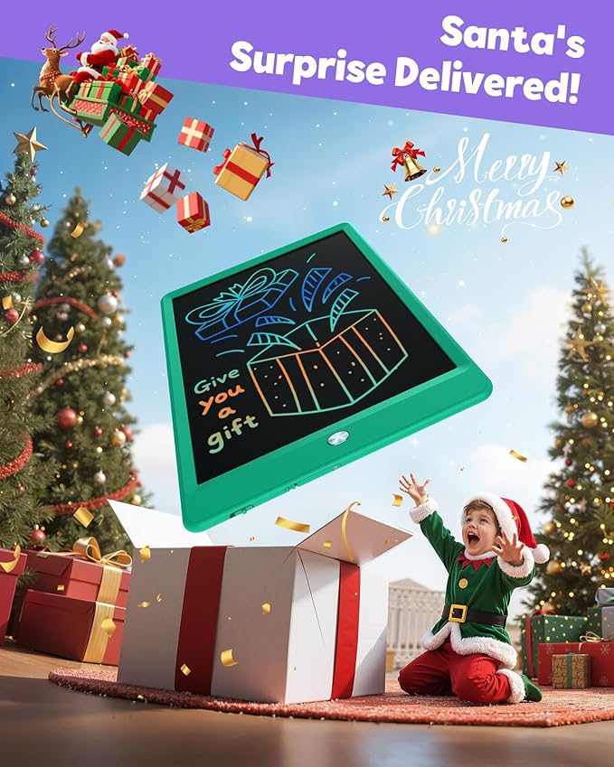 TEKFUN Kids Toys 10Inch LCD Writing Tablet, Mess Free Coloring Doodle Board, Drawing Pad for Kids Games Educational Toys for Ages 3-10 Girls Boys (Green)