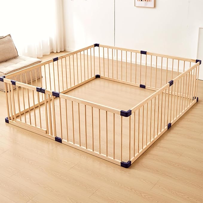 Playpen for Babies and Toddlers,Baby Playpen Fence Yard Wood,Wooden Baby Playpen for Babies and Toddlers,Wooden Baby Play Fence Yard Play Area(180X240)