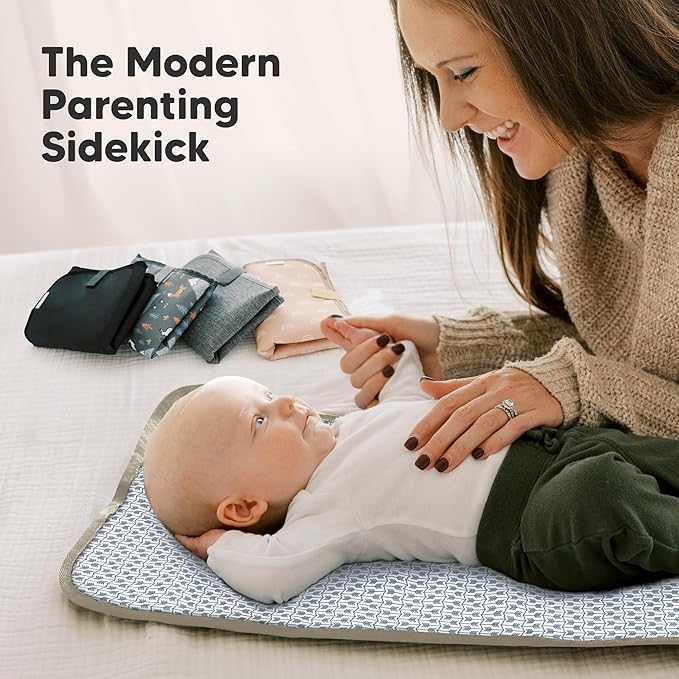 KeaBabies Portable Diaper Changing Pad, Easy Wipe Clean - Foldable Waterproof Baby Changing Mat for Diaper Bag, Compact, Lightweight, 25x13 Newborn, Infant, Baby Changer Travel Essential (Wild Patrol)