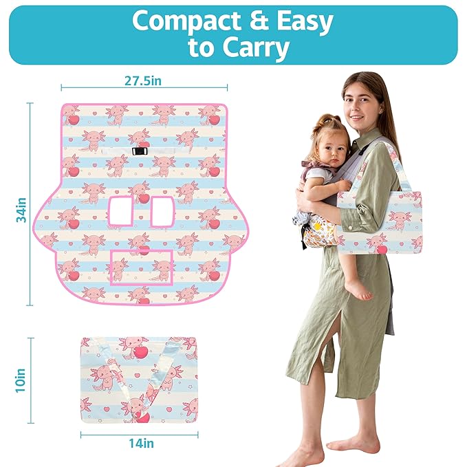 Shopping Cart Cover for Baby,2-in-1 Baby Cart Covers with Portable Cloth Bag Cart Seat Pad for Babies Grocery Cushion Cover Restaurant,Suitable for All Supermarkets and Restaurants