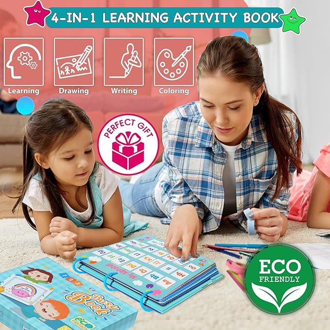 Montessori Toddler Busy Book - New 32 Themes Montessori Toys & Dry Erase Board for Toddlers - My Preschool Kindergarten Learning Activities (Special Edition)