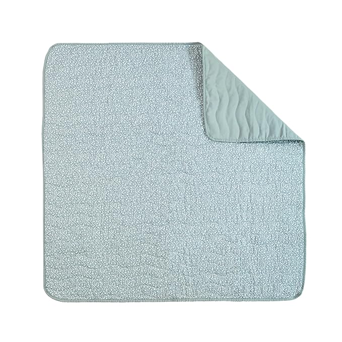Toddlekind Portable Baby Mat, Organic Cotton 47" x 47, Portable, playpen mat, Travel, Indoor/Outdoor mat, for Babies/Toddlers, 0m+ (Sage)