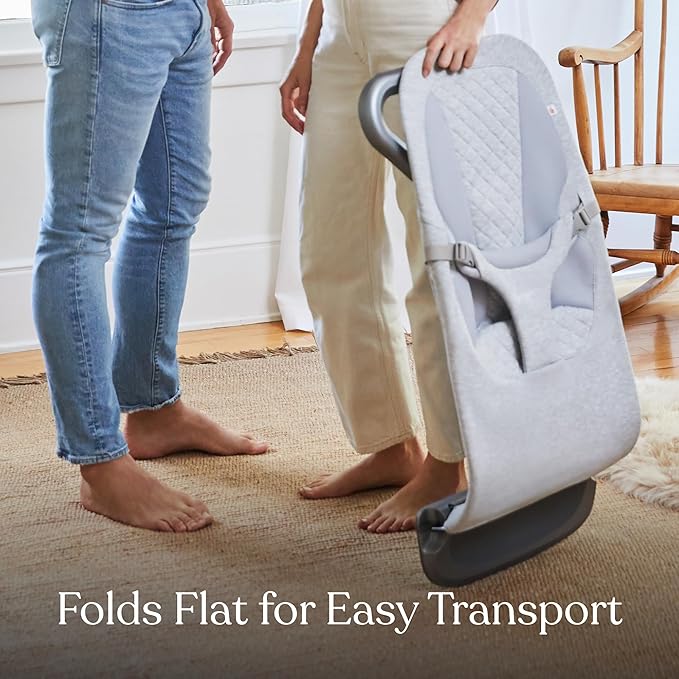 Ergobaby Evolve 3-in-1 Bouncer, Adjustable Multi Position Baby Bouncer Seat, Fits Newborn to Toddler, Onyx Black