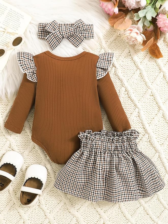 Newborn Infant Clothes Baby Girl Dress Summer Toddler Outfit Cute Girl Romper Skirt Set+Headband