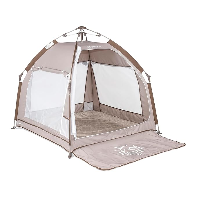 Baby Delight Go with Me Villa Portable Tent and Playard | Kids Tent and Playhouse | Indoor and Outdoor | Sandstone