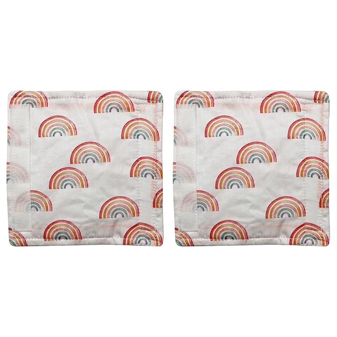 Baby Car Seat Neck Cover, Car Seat Strap Cover, Seat Belt Cushions Pads, Shoulder Strap Protectors, Reversible Pram Harness Covers in Minky Floral, Baby Neck Pad Protector, Rainbow