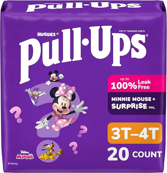 Pull-Ups Girls' Potty Training Pants, Size 3T-4T Training Underwear (32-40 lbs), 20 Count