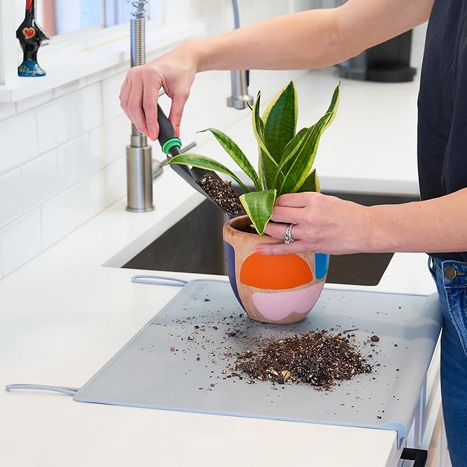 The Table Tyke Table Tyke Placemat XL Silicone Baby Placemat with Teething Edge Bumper - Waterproof Toddler Table Mat for Eating, BPA Free, Dishwasher Safe (Sage Green)