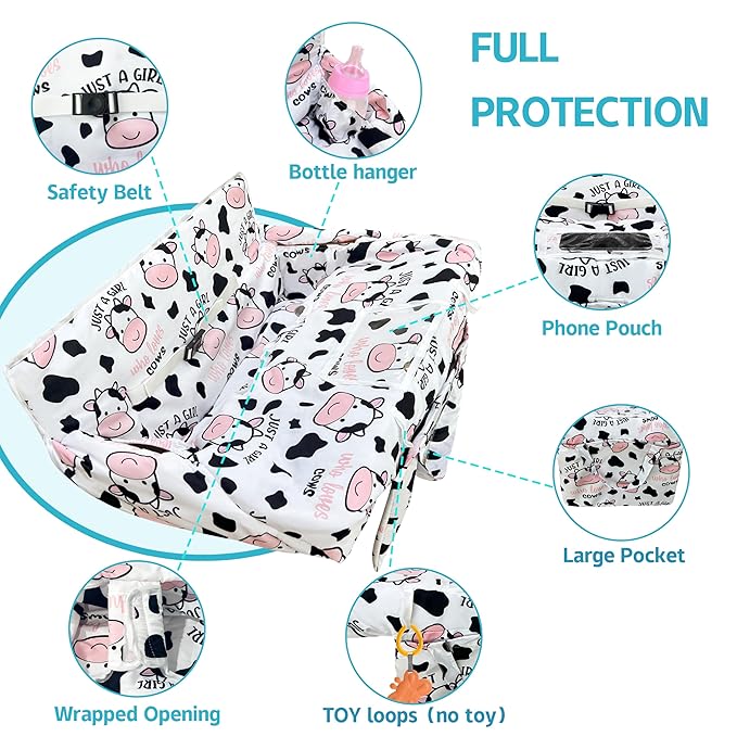 Shopping Cart Cover for Baby,2-in-1 Baby Cart Covers with Portable Cloth Bag Cart Seat Pad for Babies Grocery Cushion Cover Restaurant,Suitable for All Supermarkets and Restaurants
