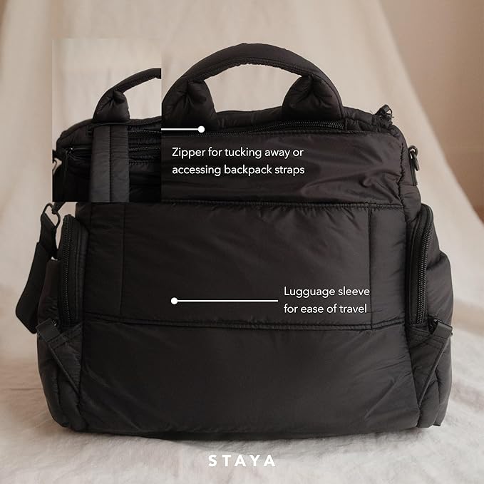 Staya- Cloud Diaper Bag - Black
