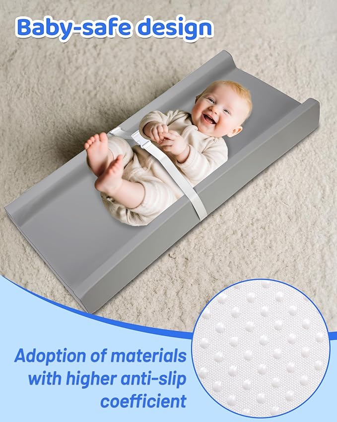 Baby Changing Pad for Dresser & Baby Changing Table Pad | Diaper Changing Pad & Wipeable Changing Pad - 100% Waterproof Vegan Leather, 31.25"x16" Standard Size