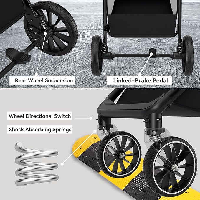 Baby Stroller 2 in 1 Newborn Convertible Stroller Bassinet for Infant New Born Pushchair 0-36 Month