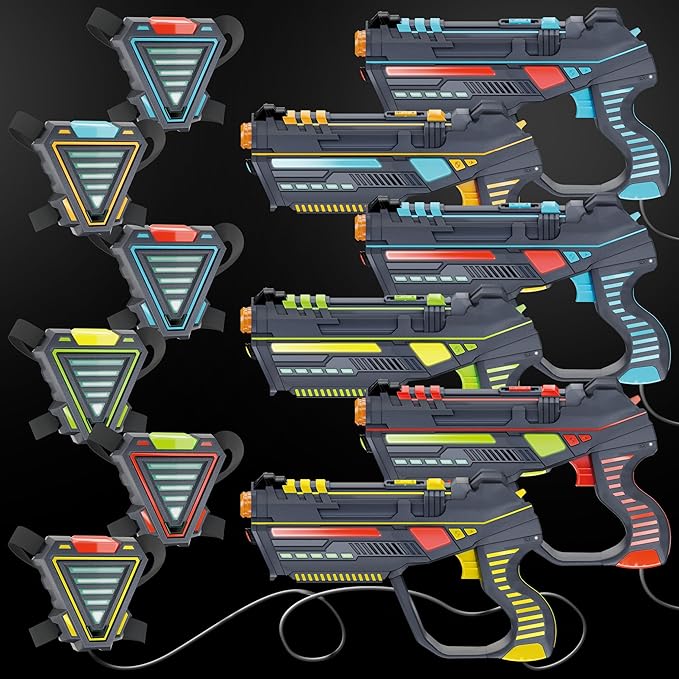 Squad Hero Rechargeable Laser Tag Set of 6 for Kids Teens & Adults - Boys Gifts - Blasters & Vest Sensors - Fun Ideas Age 8+ Year Old Toys - Lazer Teen Boy Game Boys & Girls Outdoor Teenage Activities