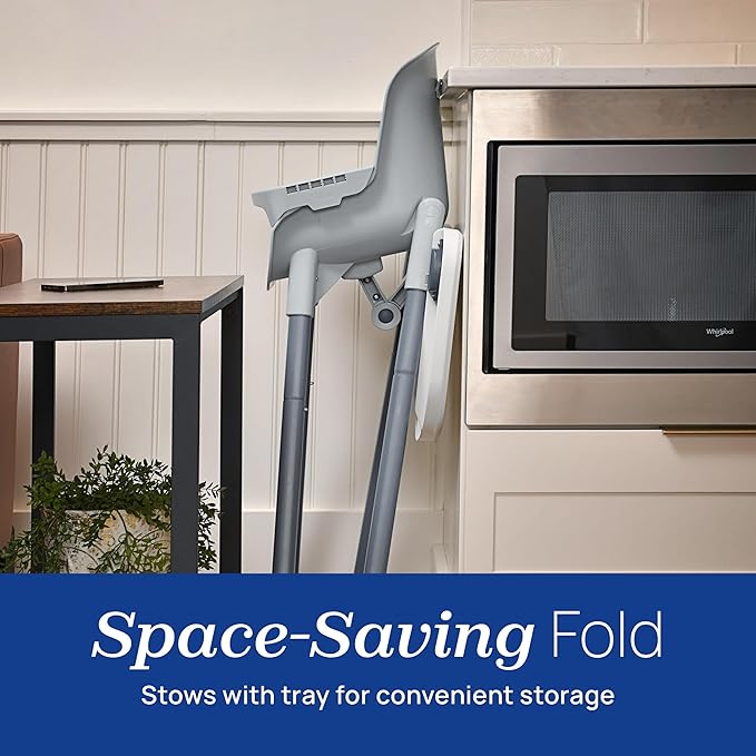 Chicco Zest 4-in-1 Folding High Chair, Feeding Chair, Toddler Chair and Youth Stool, Multi-Use Easy Clean High Chair | Seasalt/Grey