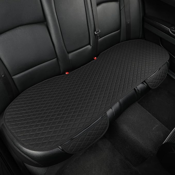 West Llama Linen Car Seat Covers,Bottom Seat Covers for Cars Include 1 Rear Bench Cover Universal Fits 90% Vehicles,SUVs,Cars,Sedans,Black
