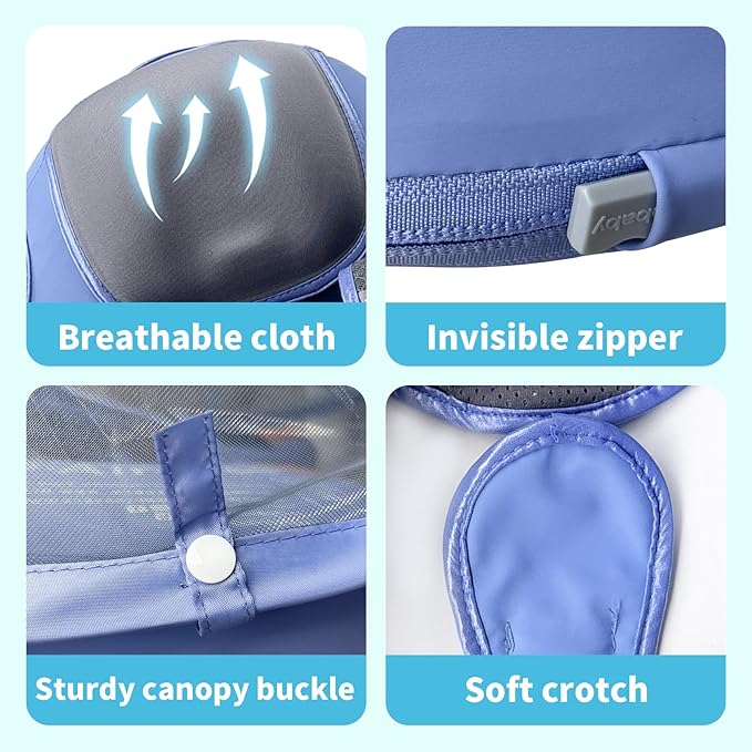 Mambobaby Float with Canopy and Tail New Upgraded Non-Inflatable Baby Pool Float Mambo Float Swim Trainer Solid Infant Swim Float Adjustable Pearl Foam Baby Swim Ring