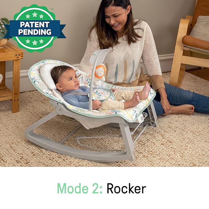 Ingenuity Keep Cozy 3-in-1 Grow with Me Vibrating Baby Bouncer Seat & Infant to Toddler Rocker, Vibrations & Toy Bar, 0-30 Months Up to 40 lbs (Madi)