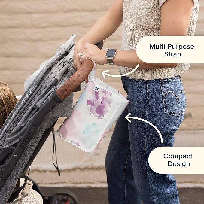 Tiny Twinkle Portable Diaper Changing Pad – Foldable, Waterproof & Compact Travel Changing Mat with Storage | Smart Wipes Pocket for On-The-Go Parents(Luna)