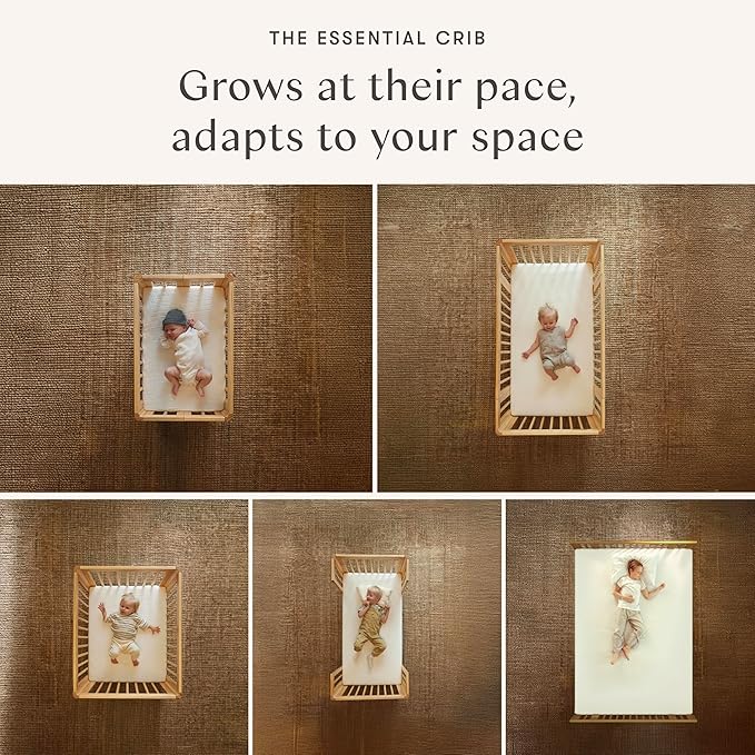 babyletto Rolli 9-in-1 Convertible Baby Crib w/Wheels - Includes Conversion Kits for Bassinet, Standard Crib, Toddler Bed, Daybed & Junior Bed - GREENGUARD Gold - 3 Adjustable Heights, Washed Natural