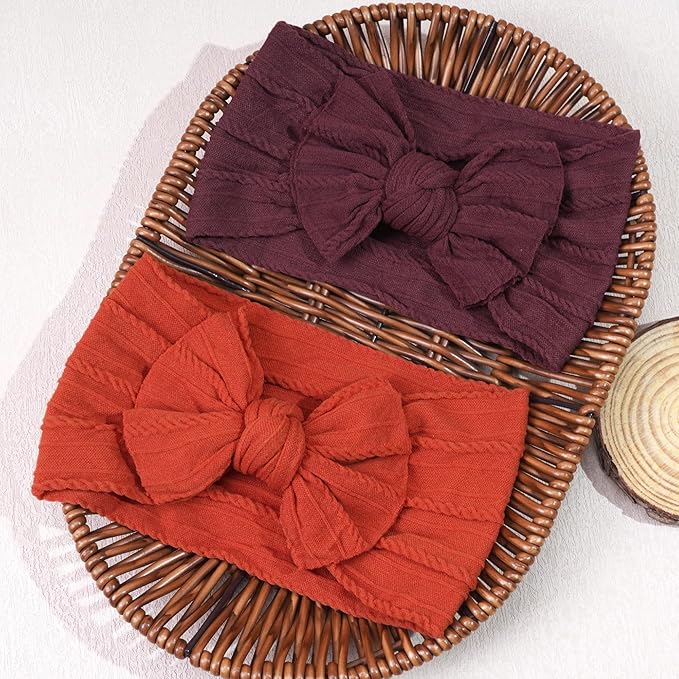 CÉLLOT Super Stretchy Soft Knot Headbands with Hair Bows Head Wrap Hair Accessories For Newborn Baby Girls Infant Toddlers Kids