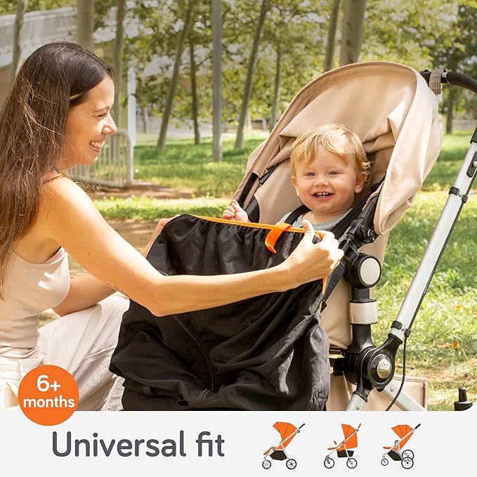 Baby Uma Stroller Sun Shade - UPF 50+ Protection, Breathable Blackout Mesh Cover With Zip-up Window for 6+ Months (+Travel Bag)