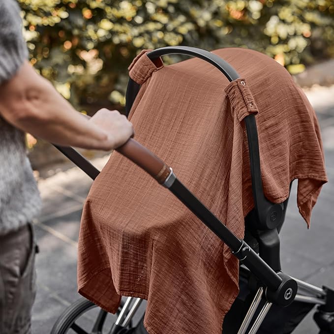 Car Seat Cover Baby - Organic Cotton - Carseat Covers Baby - Carseat Cover - Car Seat Canopy - Carseat Canopy - 100% Muslin Cotton, 43" x 32" (Cedar)
