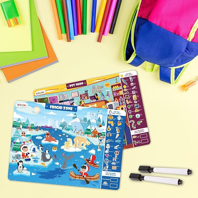 Preschool Learning Activity - Search N Spot Educational Game, Perfect for Kids, Toddlers Who Love Toys, Art and Craft Activities, Gifts for Girls and Boys Ages 4+