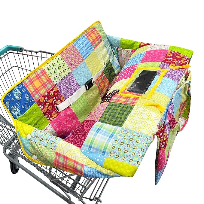 Shopping Cart Cover for Baby,2-in-1 Baby Cart Covers with Portable Cloth Bag Cart Seat Pad for Babies Grocery Cushion Cover Restaurant,Suitable for All Supermarkets and Restaurants