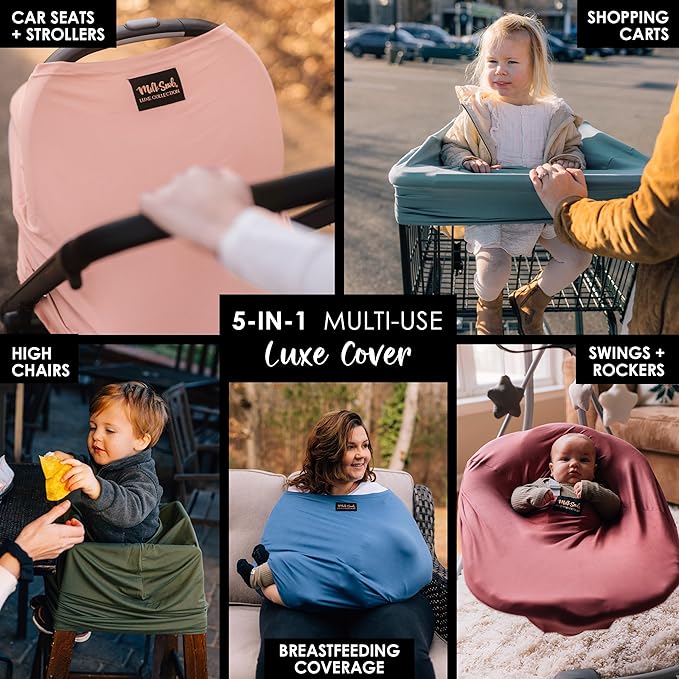 Milk Snob Original 5-in-1 Luxe Cover in Ballet Slipper - Added Privacy for Breastfeeding, Baby Car Seat, Carrier, Stroller, High Chair, Shopping Cart, Lounger Canopy, Newborn Essentials, Nursing Top