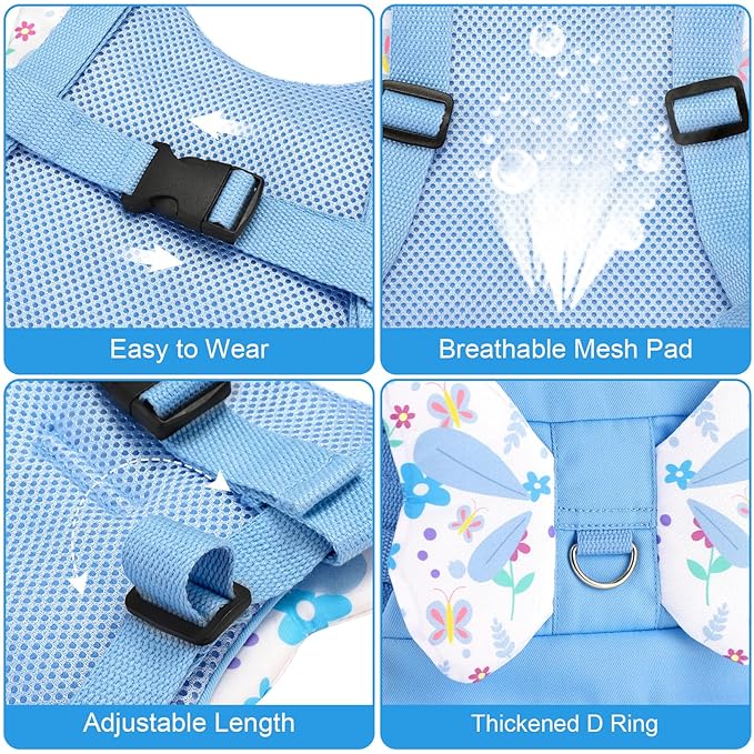 Accmor 3 in 1 Toddler Harness Safety Leashes + Anti Lost Wrist Link, Kids Harness Children Leash for Girls, Child Safety Leash Cute Baby Safety Harness Belt Strap Hold Kids Close While Walking (Blue)