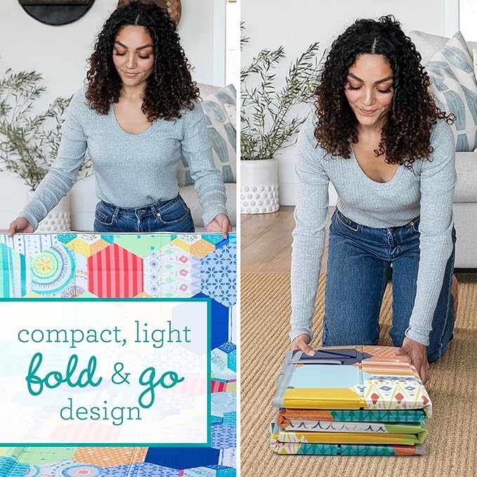 Infantino Foldable Soft Foam Play Mat, Baby Play Mat for Tummy Time & Floor Play, Lightweight, Easy to Store, Wipeable, Multicolor