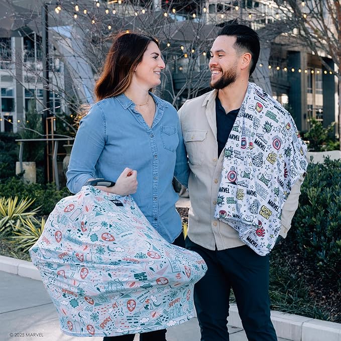 Milk Snob Original Marvel 5-in-1 Baby Cover, Breastfeeding, Car Seat, Carrier, Stroller, High Chair, Shopping Cart, Canopy, Baby Shower Gender Neutral Gifts, Nursing Top (Spider-Man Sketch Book)