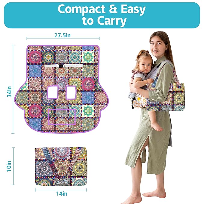Shopping Cart Cover for Baby,2-in-1 Baby Cart Covers with Portable Cloth Bag Cart Seat Pad for Babies Grocery Cushion Cover Restaurant,Suitable for All Supermarkets and Restaurants