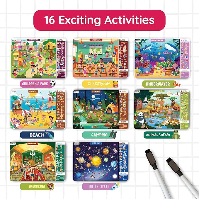 Preschool Learning Activity - Search N Spot Educational Game, Perfect for Kids, Toddlers Who Love Toys, Art and Craft Activities, Gifts for Girls and Boys Ages 4+