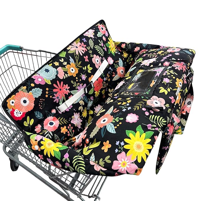 Shopping Cart Cover for Baby,2-in-1 Baby Cart Covers with Portable Cloth Bag Cart Seat Pad for Babies Grocery Cushion Cover Restaurant,Suitable for All Supermarkets and Restaurants