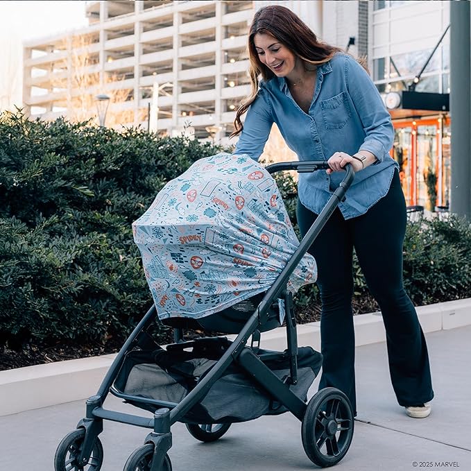 Milk Snob Original Marvel 5-in-1 Baby Cover, Breastfeeding, Car Seat, Carrier, Stroller, High Chair, Shopping Cart, Canopy, Baby Shower Gender Neutral Gifts, Nursing Top (Spider-Man Sketch Book)