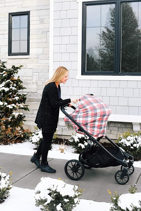 Baby Car Seat Cover Canopy and Nursing Cover Multi-Use Stretchy 5 in 1 Gift Jack by Copper Pearl