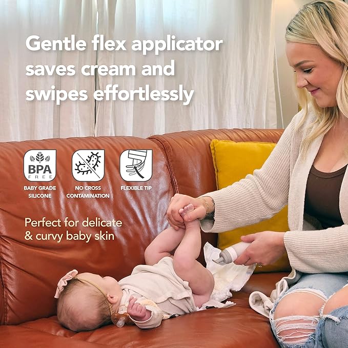 Eli & Ali Swiper Tube - Diaper Rash Cream Dispenser/Applicator with Travel Size Refillable Silicone Tube for Creams, Chest Rubs, etc. - Alternative to Diaper Cream Spatula, TSA Friendly - Grey, 1 Pack